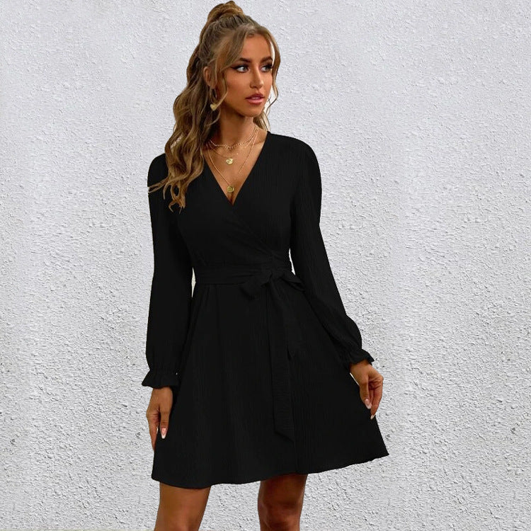 Meet And Greet Satin Drape Dress Black