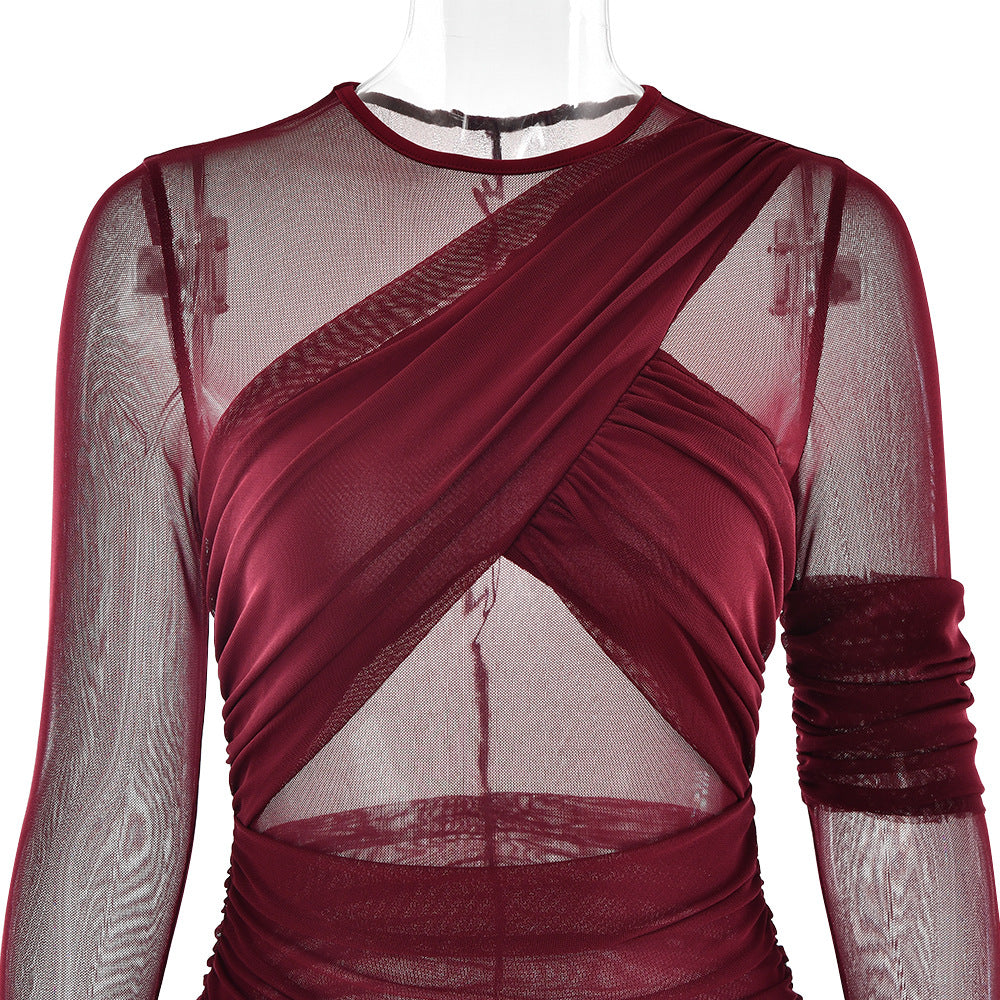 Bruna Maxi Dress Maroon