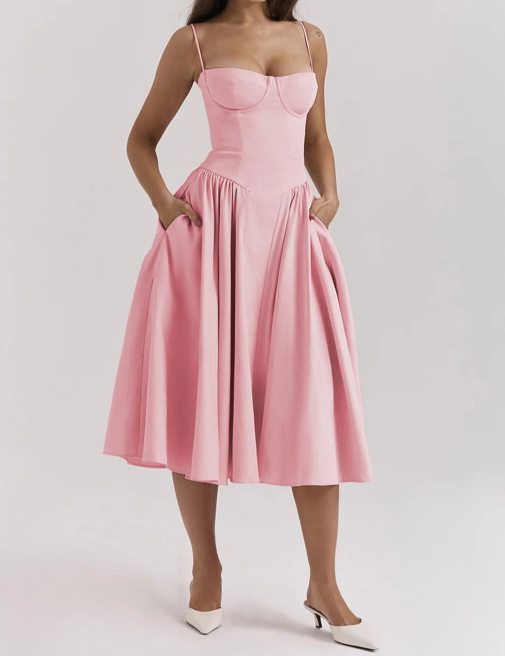 Carolyn Sleeveless Corset Midi Dress