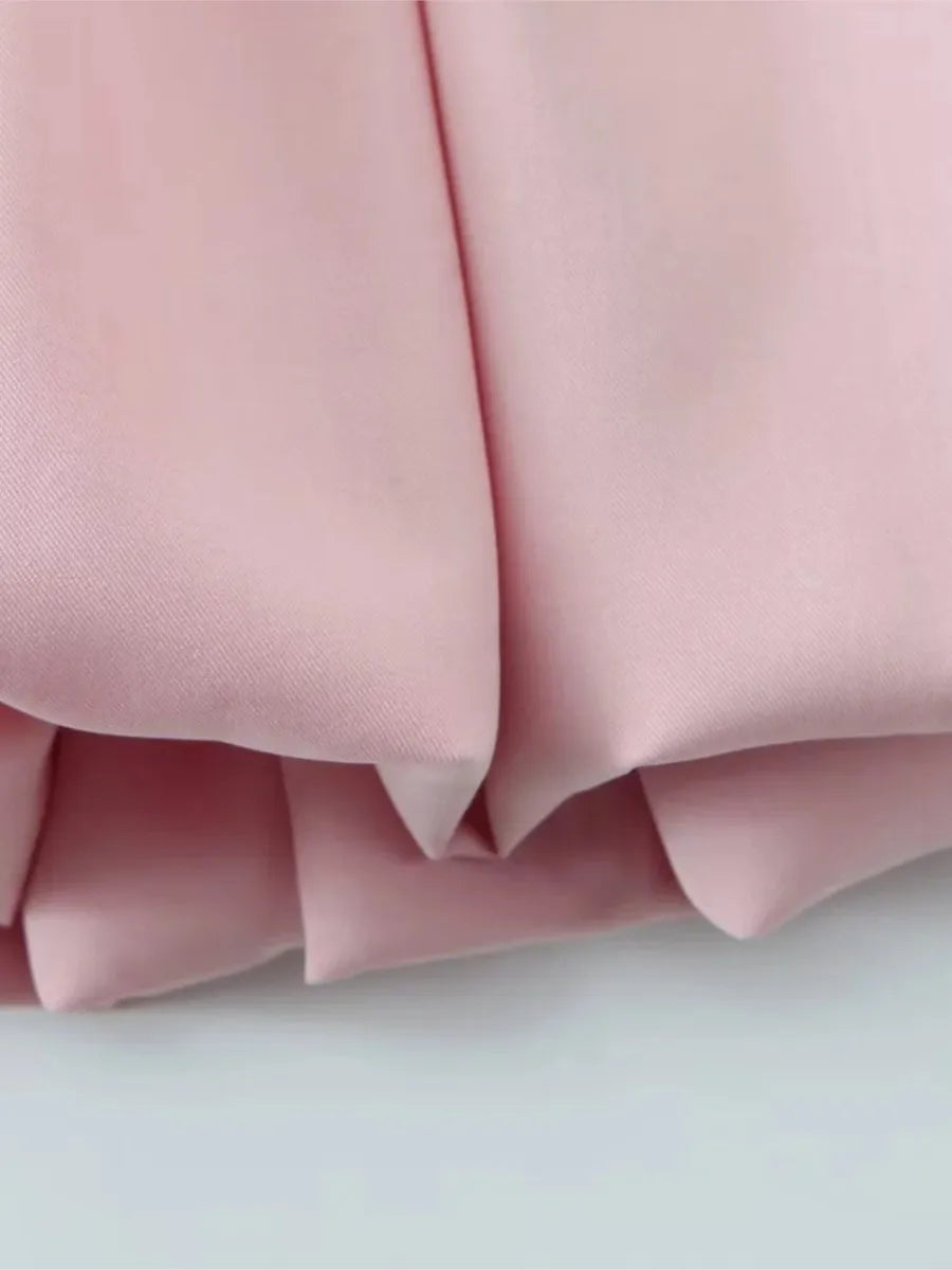 Spring Pink Sweet Mini Dress Women Square Collar Sleeveless Short A line Vestidos Elegant Fashion Casual Female Dresses 2025