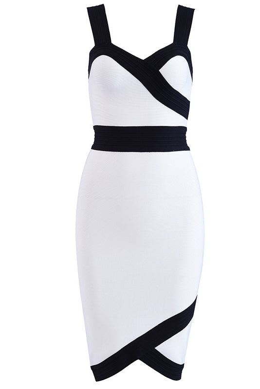 Sexy Contrast Binding Bandage Dress