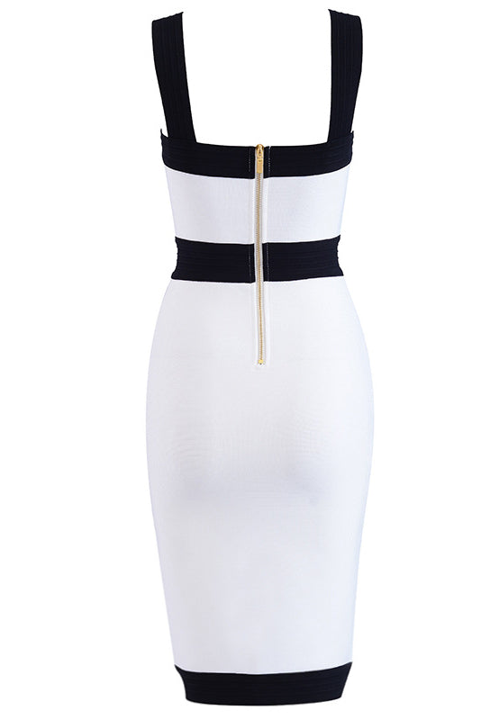 Sexy Contrast Binding Bandage Dress