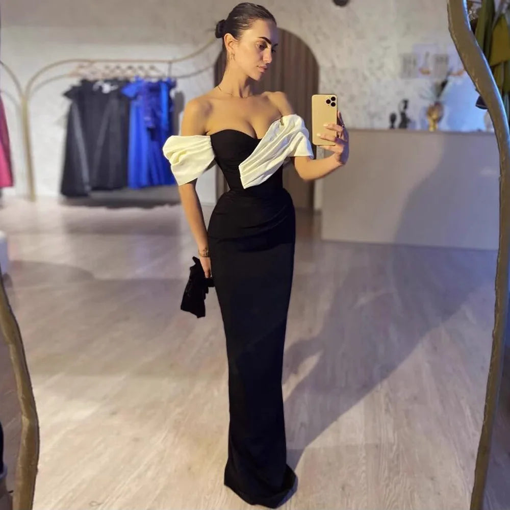 Women Sexy Strapless Off the Shoulder Bodycon Long Bandage Dress Celebrate Nightclub Party Birthday Outfit