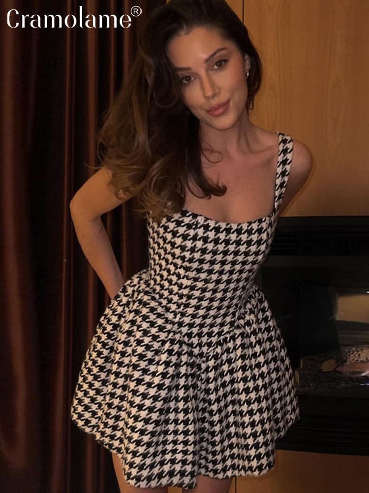 Spaghetti Straps Aline Bird Lattice Dress