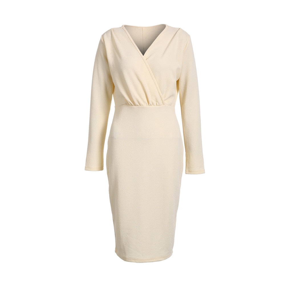 Long Sleeve Deep VNeck Bandage Bodycon Evening Party Dress Plus Size SXXL