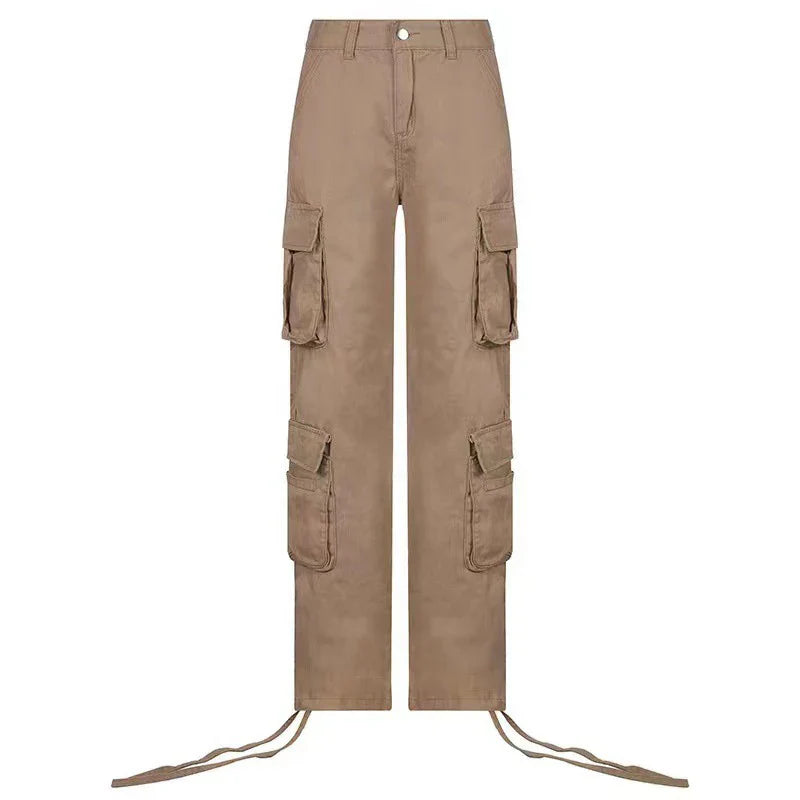2024 Hip Hop Mom Street Wide Leg Y2K Multiple Pockets Jeans