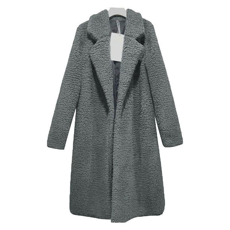 Multicolor Faux Fur Long Coat
