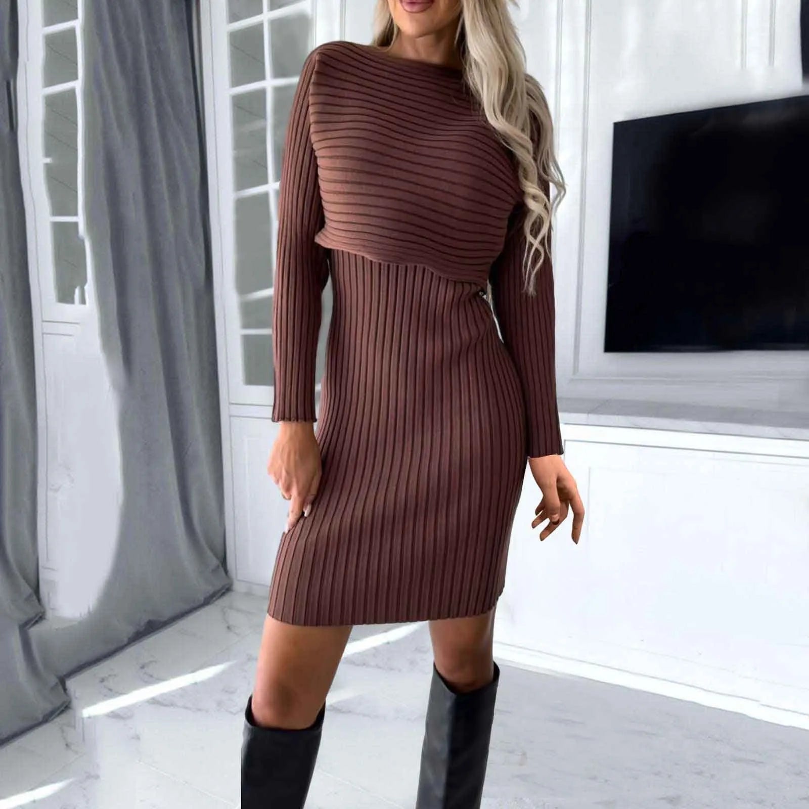 See Through Lace SquareNeck Slim Fit Evening Bodycon Clubwear Dress