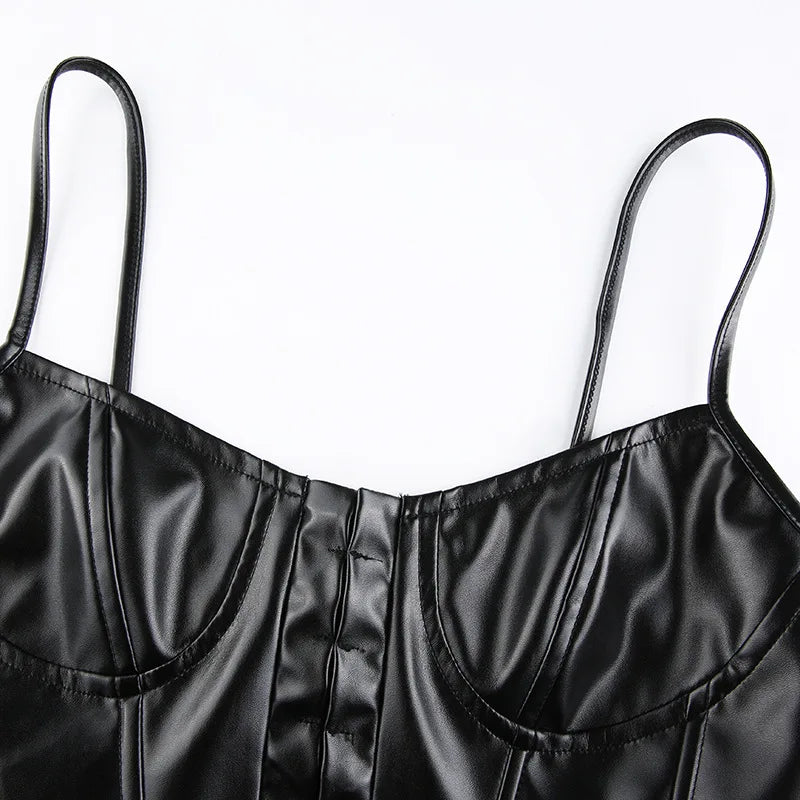2024 LowCut PU Leather Corset Camisole