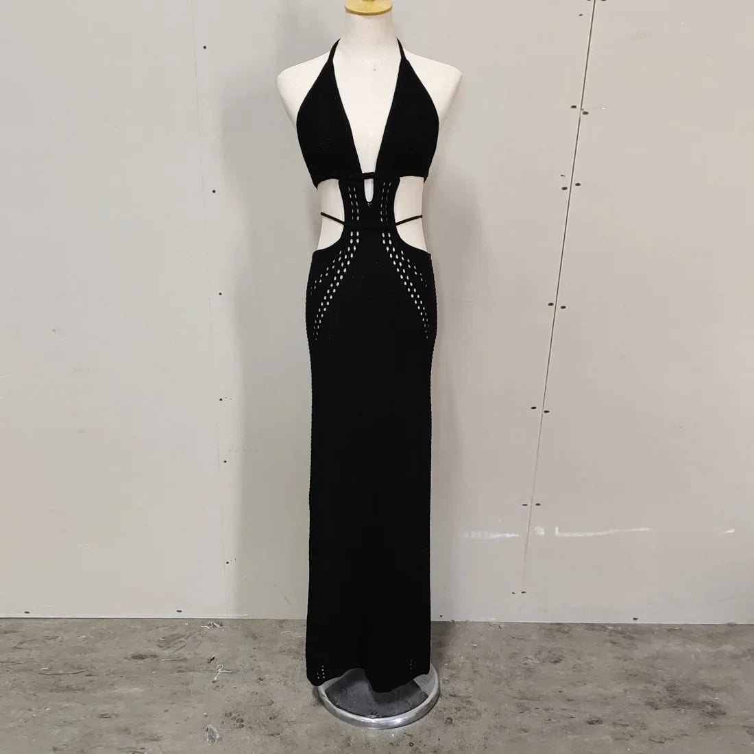 Hip Wrap Pure Hollow Slim Streetwear Midi Dresses