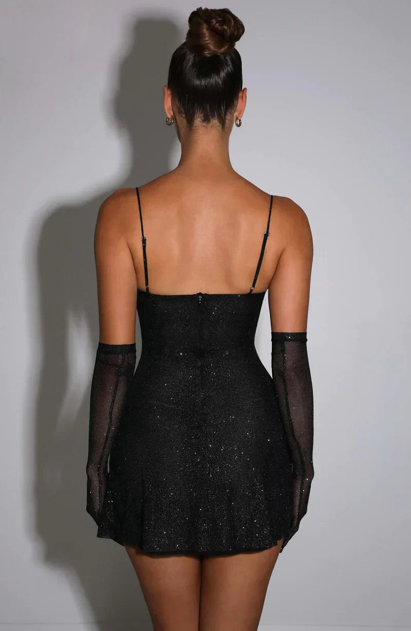 Soraya Sparkly Mini Dress with Gloves