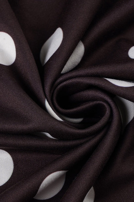 Polka Dot UNeck Ruffled Bodycon Maxi Dress