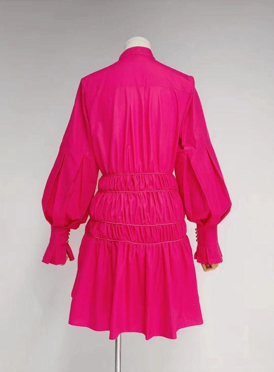 Lannie Solid Shirred Mini Dress