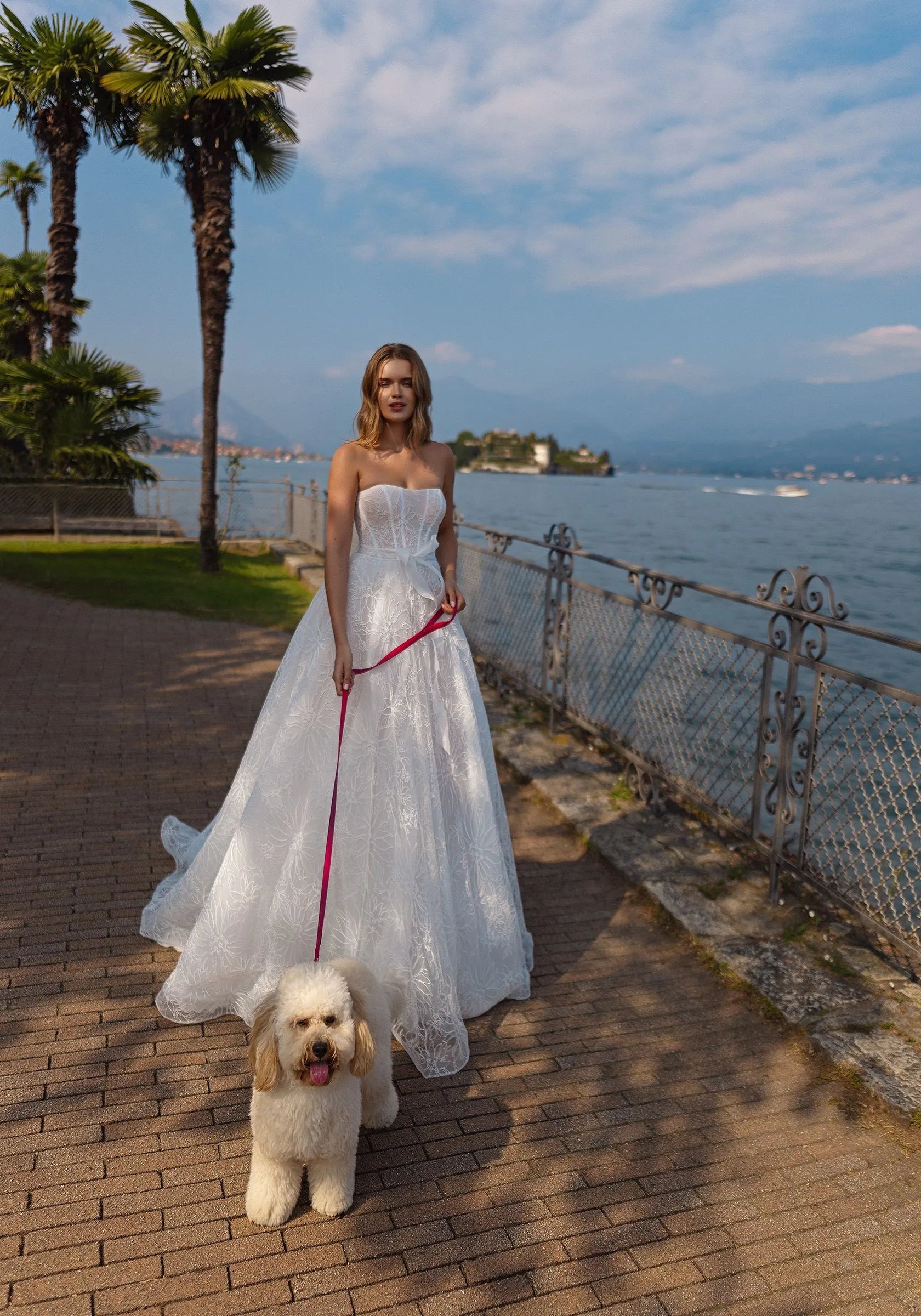 Vintage Lace Boho Wedding Dress Beach Summer Puffy Long Sleeve Civil Bridal Beach Wedding Gowns Robe de Mariee