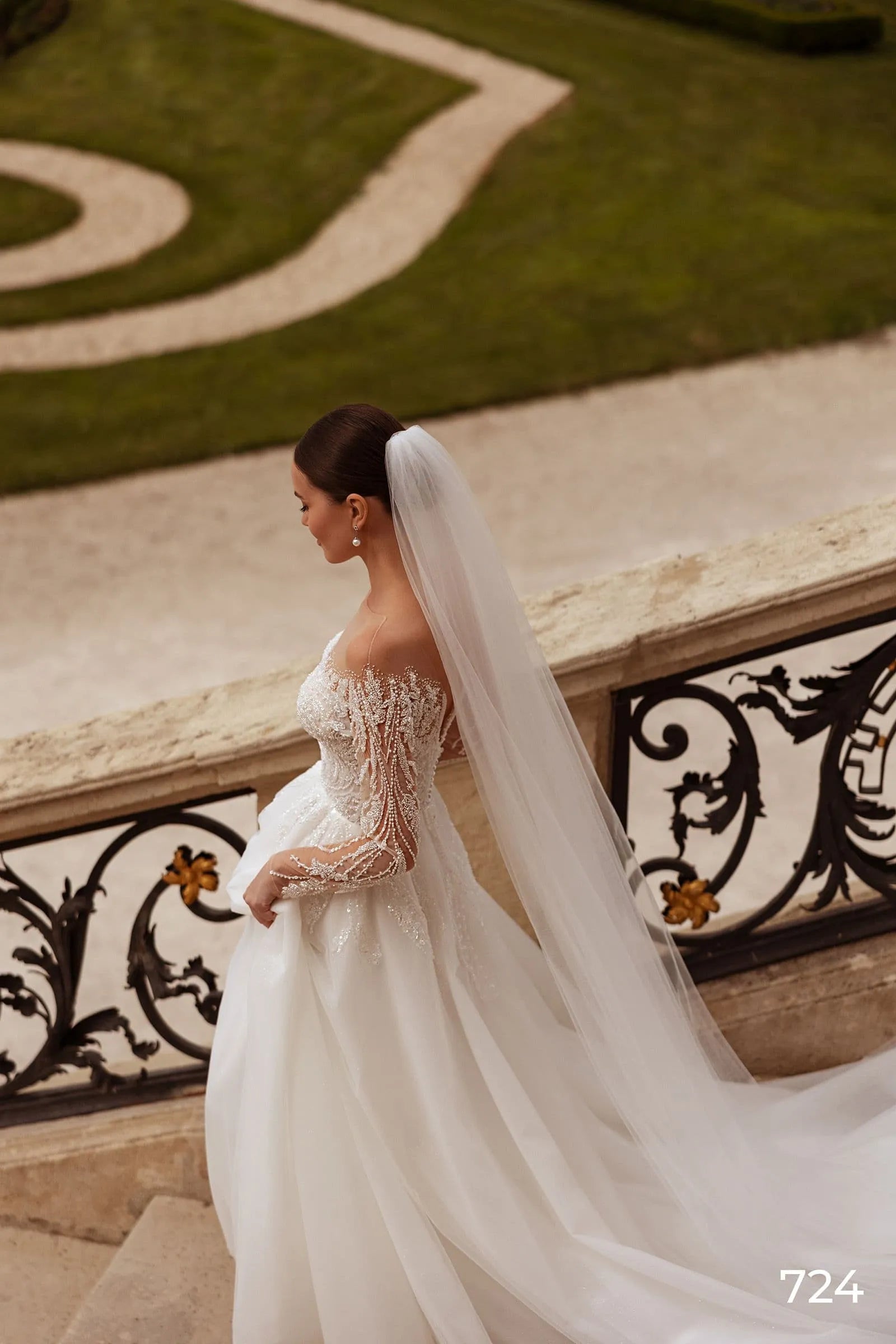 Wedding Dress Sequins Bridal Ball Gowns V Neck Long Sleeves Customized Vestidos De Novia