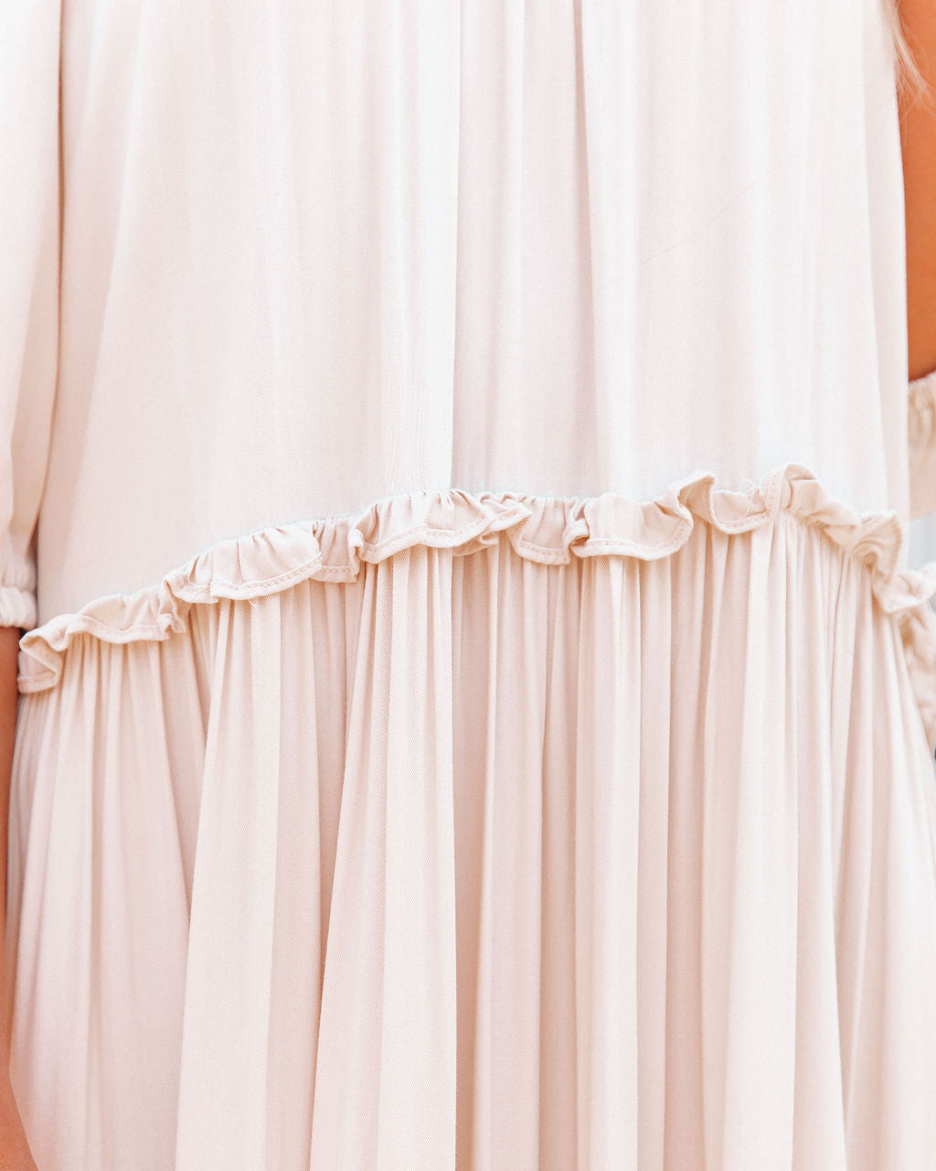 Pompeii Ruffle Tiered Maxi Dress Cream