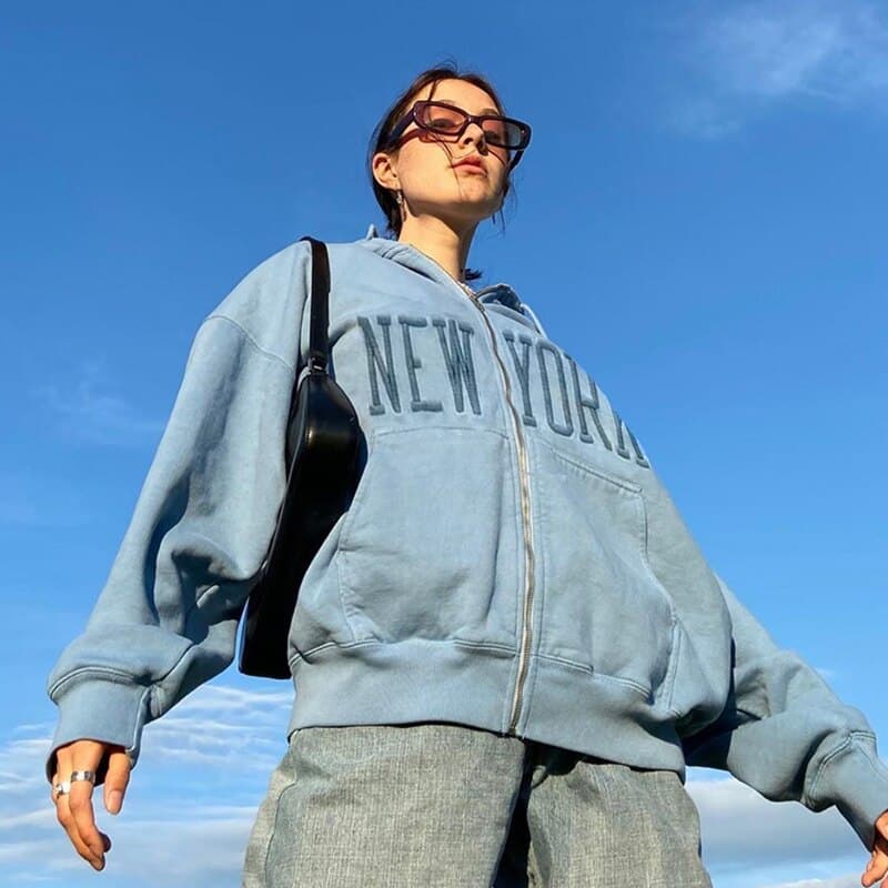Vintage Embroid High Quality Zip Up Hoodies