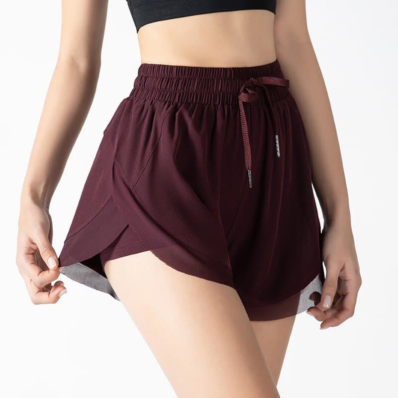 Summer Running Shorts Women 2 In 1 Double Layer Sports Shorts Stretch Athletic Quick Dry Shorts Gym Loose Breathable Yoga Shorts