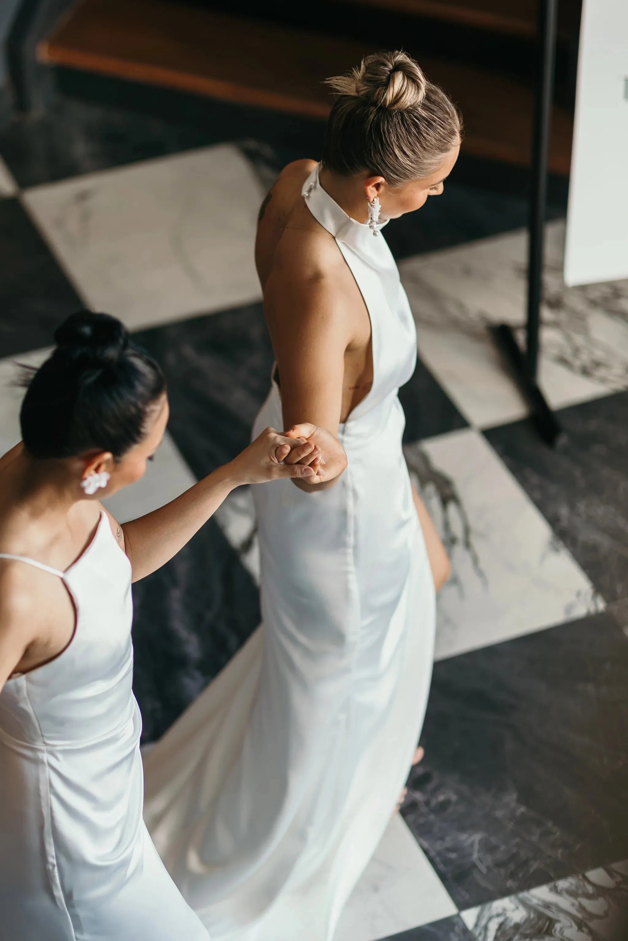 Modest Skirt Train Wedding Dress Satin Bridal Gown Simple Skirt Bow Court Train Dress Vestido De Novia
