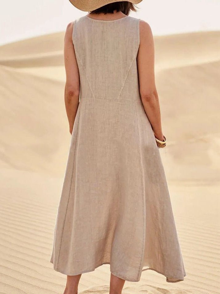 Casual Solid Pocket Sleeveless Dress