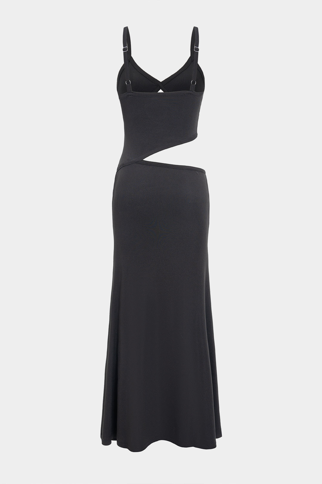 Cut Out V Neck Patchwork Sleeveless Slip Maxi Dress