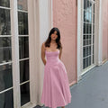 Spaghetti Strap Slim ALine Midi Dress