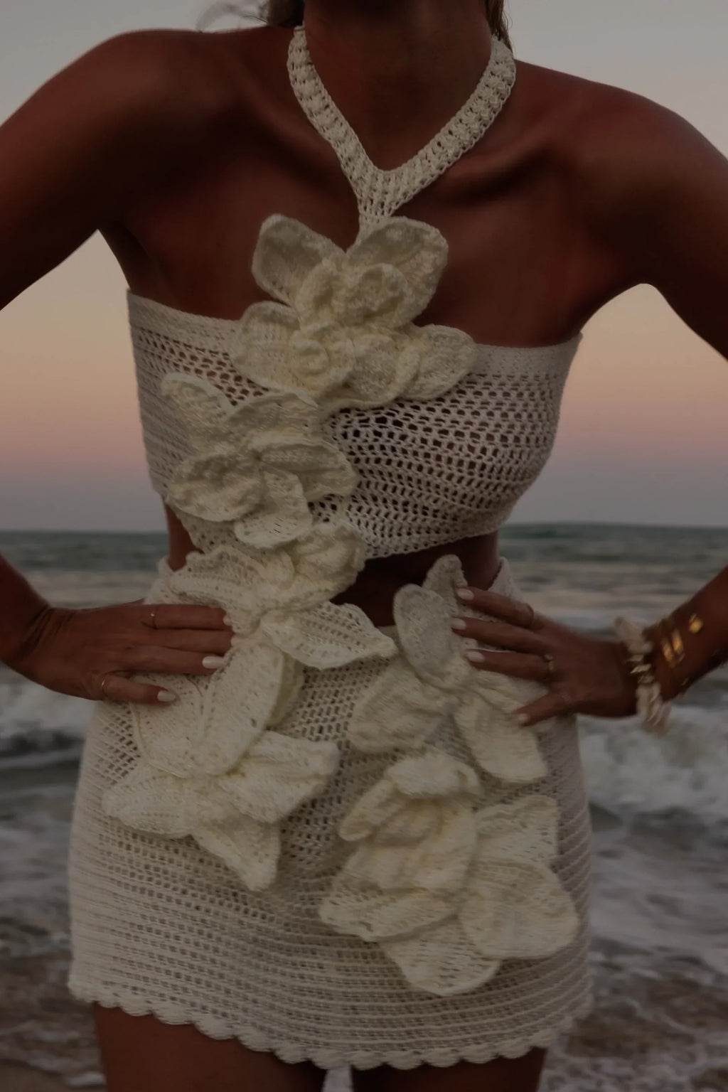 Lisandra Knit Flower Dress