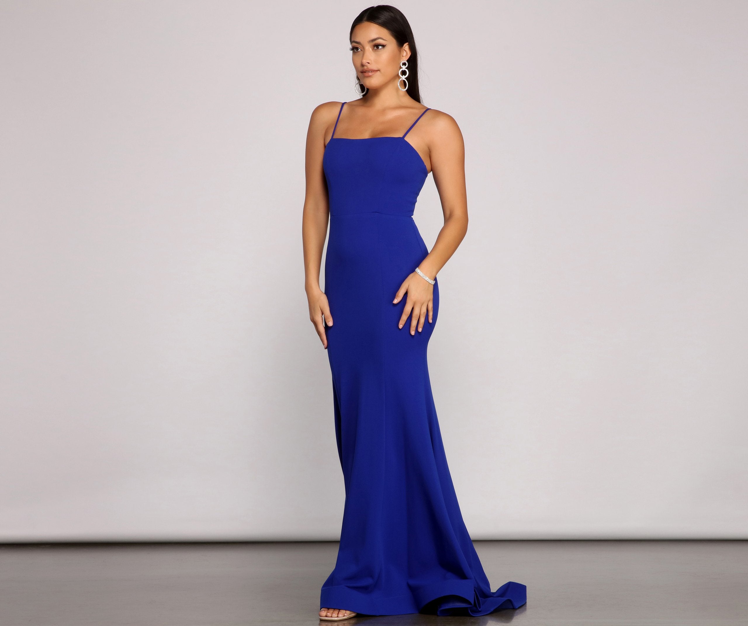 Leighton Formal Lace Up Crepe Dress