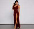 Serena Formal High Slit Lurex Dress Ins Street