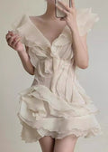 Aurelia Ruffled Organza Mini Dress