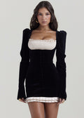 Velvet Corset Mini Dress Vintage InspiRed Elegance