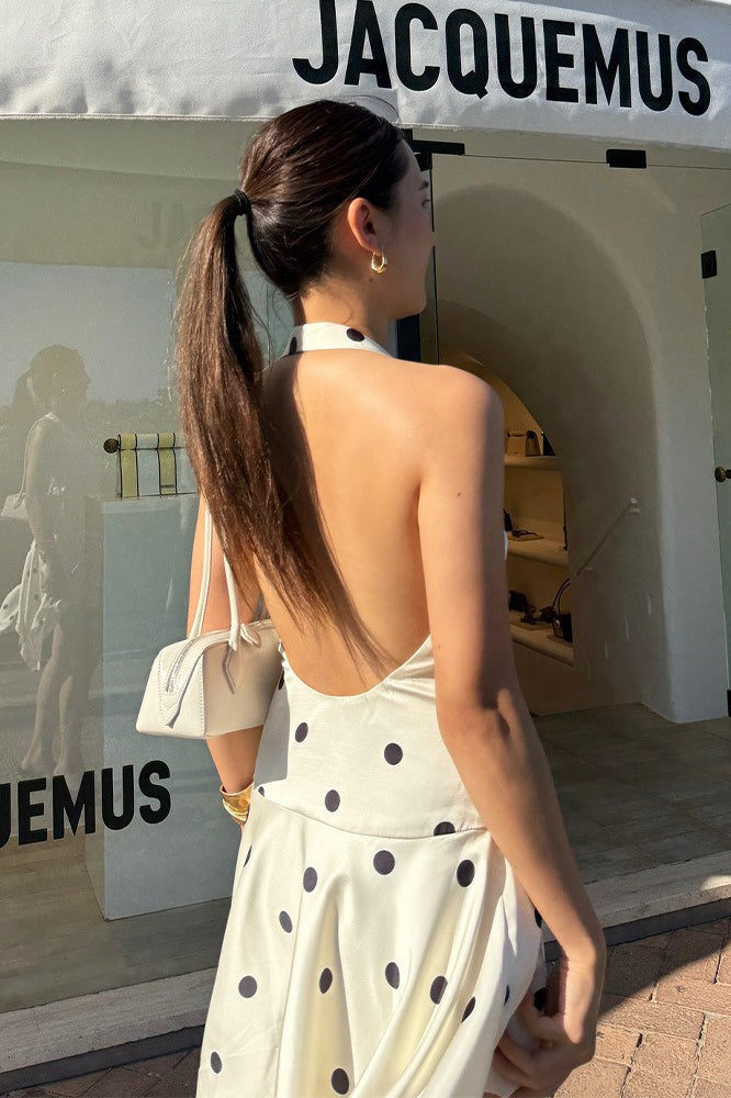 Halter CNeck Backless ALine Mini Dress