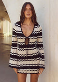 Zahara Crochet Wave Knit Mini Dress