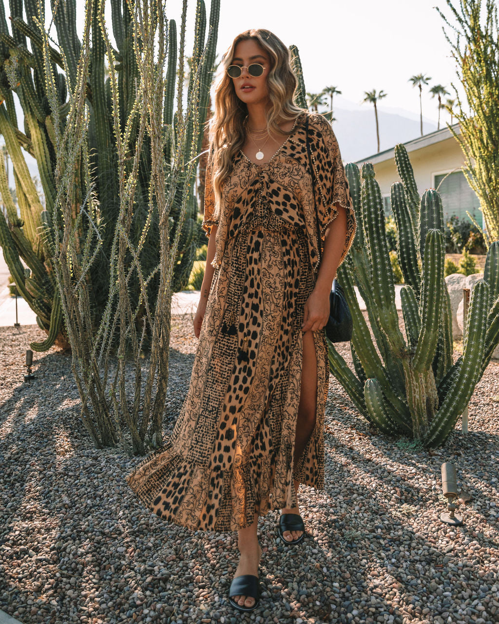 Boujee Bengal Kimono Slit Maxi Dress FINAL