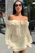 Ruffled Slim Fit Mini Dress