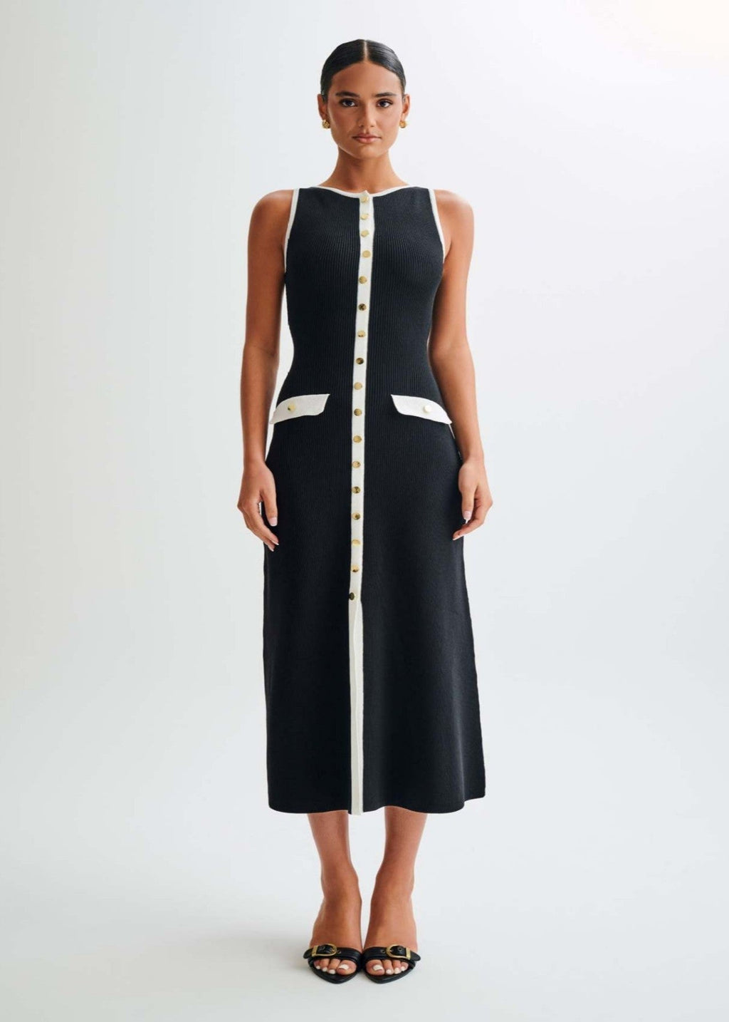 Valeria Contrast Trim Midi Dress