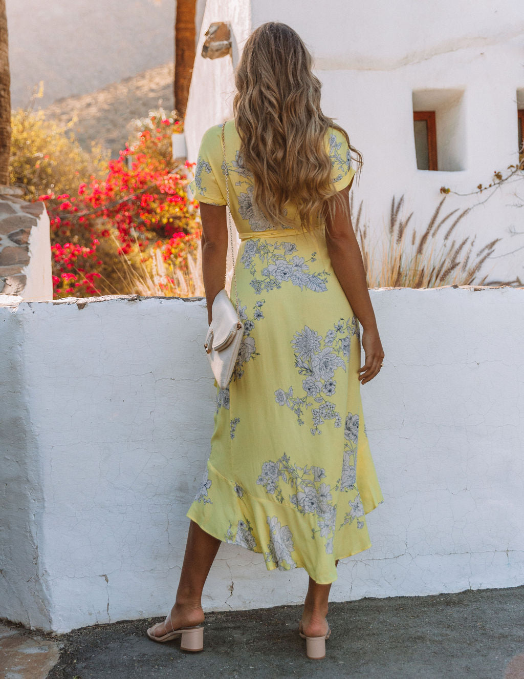 Honey Grove High Low Wrap Maxi Dress Yellow