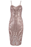 Gold Sequin Sleeveless Slip Dress - Mislish
