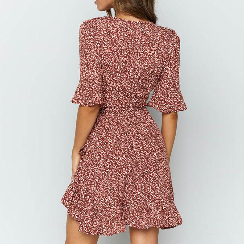 Kaila Satin Floral Asymmetrical Dress FINAL