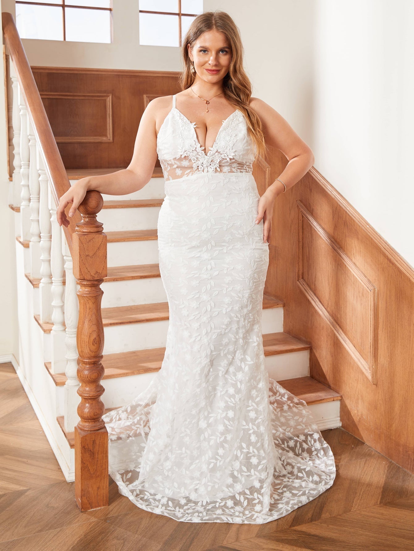 V Neck Strap Formal Dress