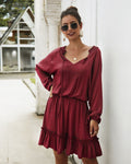 Lena Satin Midi Dress Marsala