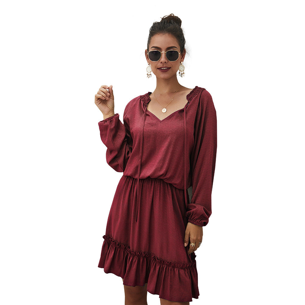 Lena Satin Midi Dress Marsala