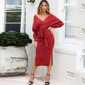 Fatal Attraction Kimono Sweater Dress Wine FINAL
