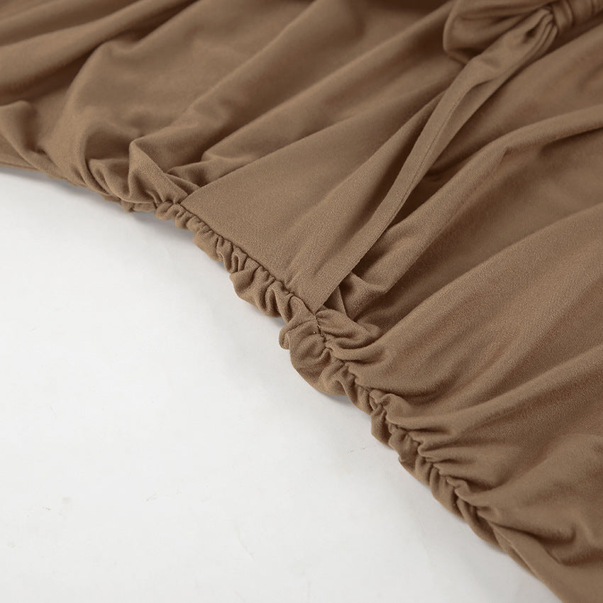 Mocha Mousse Mini Dress Brown