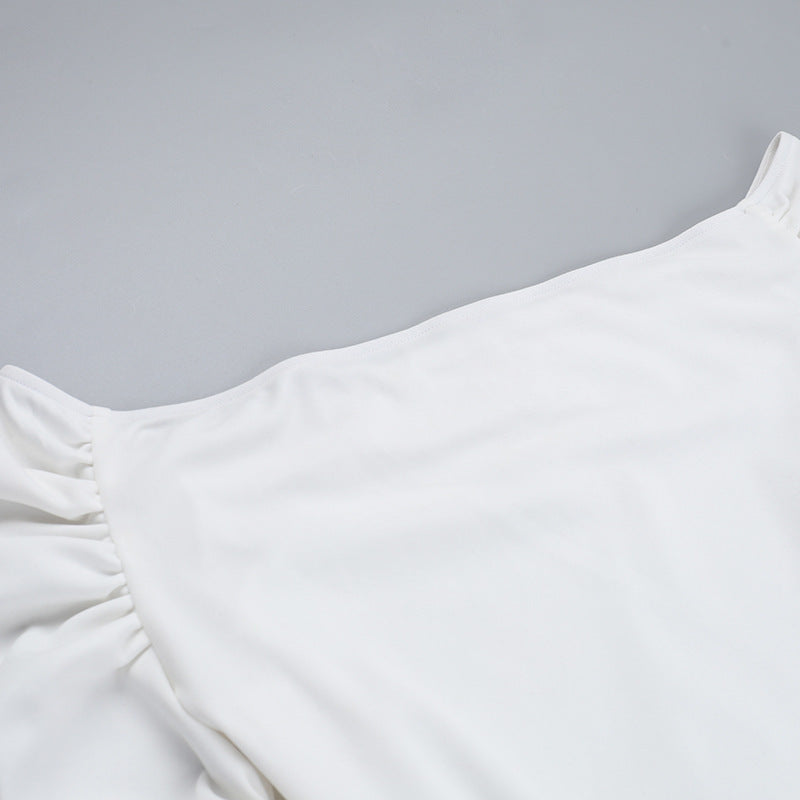 Frostene Off Shoulder Mini Dress White