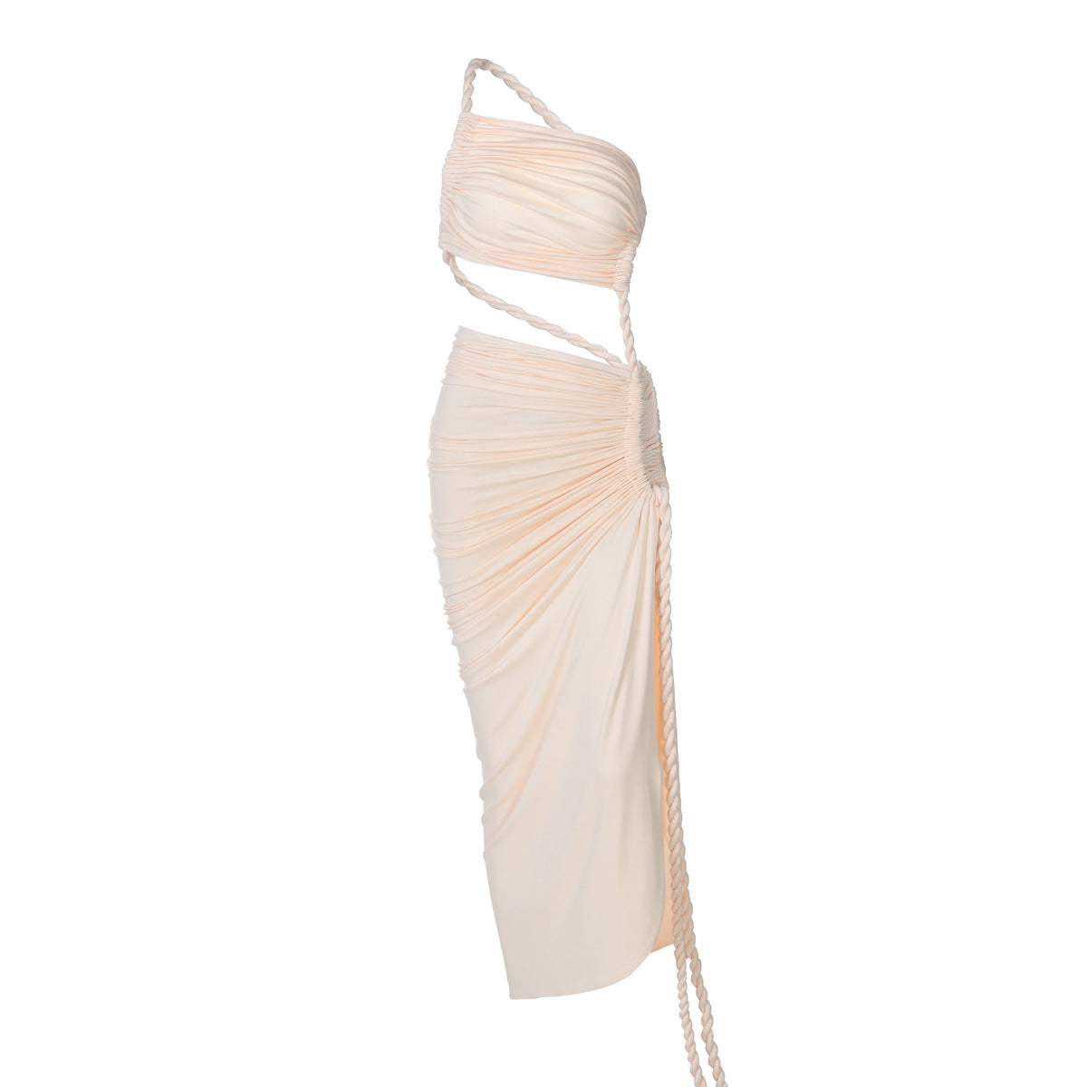 Delia Asymmetrical Dress Beige