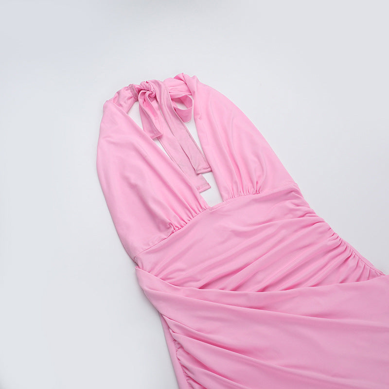 Rosier Slit Dress Pink