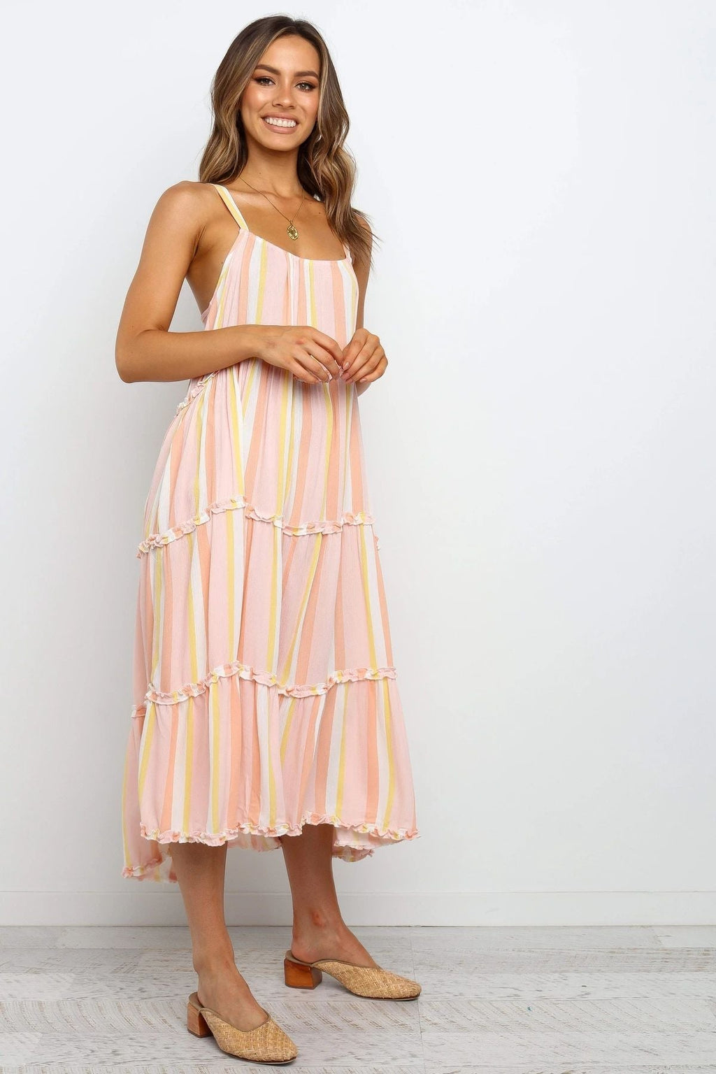 Copeland Smocked Tiered Tassel Maxi Dress FINAL