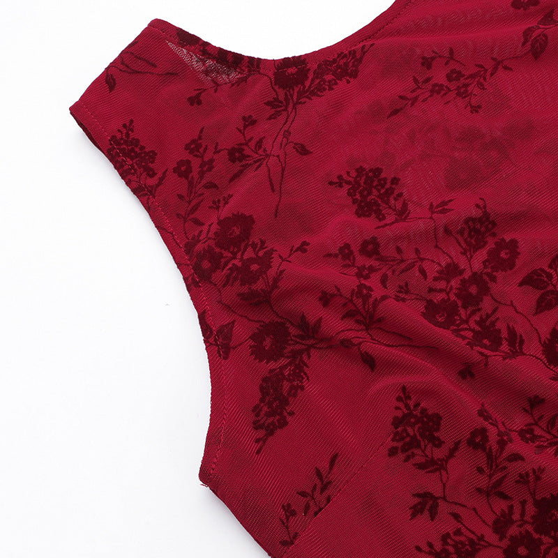 Beverly Mini Dress Maroon
