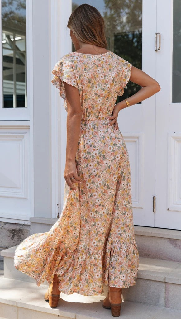 Parks Floral Tassel Maxi Dress Ivory Multi